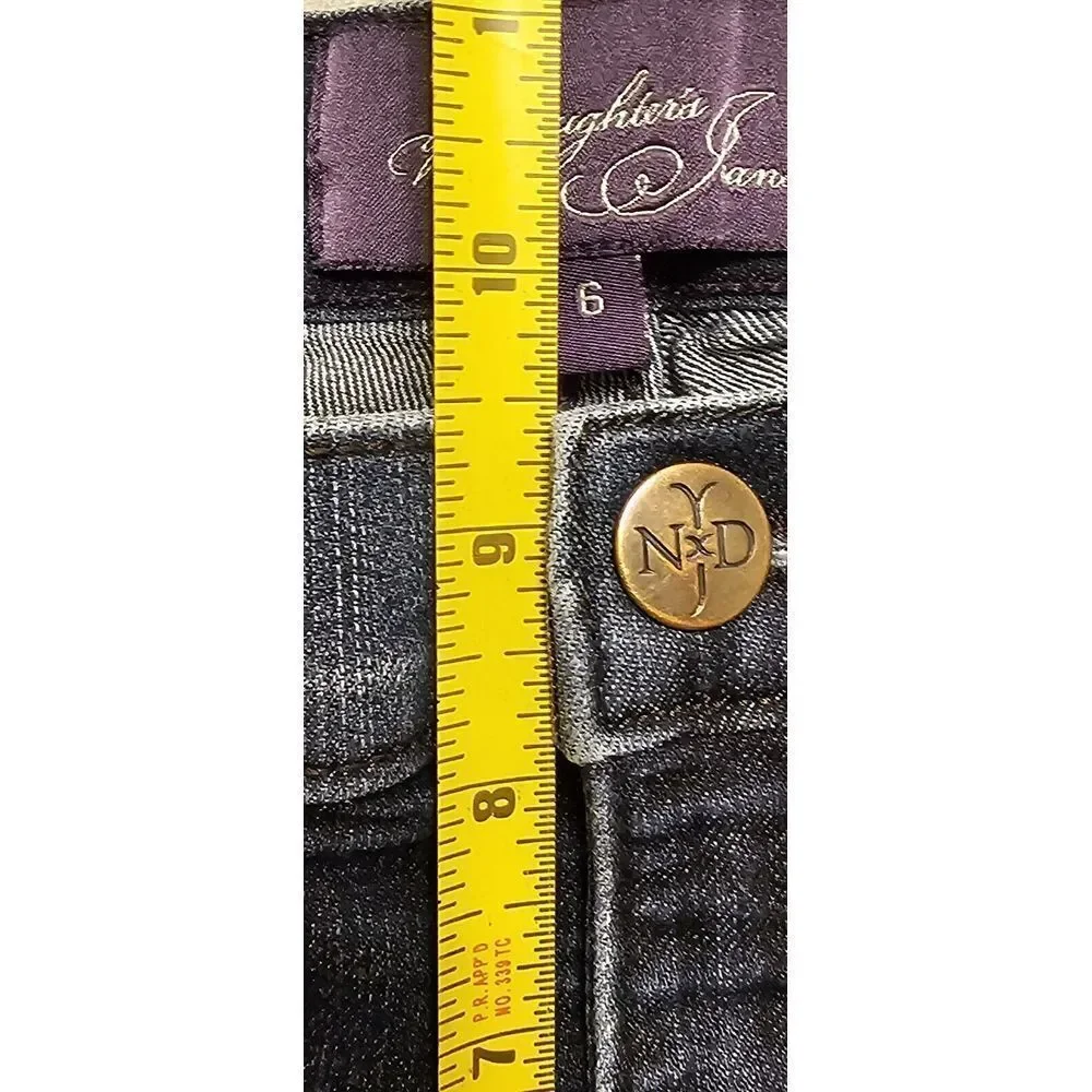 NYDJ Lift Tuck Technology Mid‎ Rise Straight Jeans Stretch Dark Blue Denim USA 6
